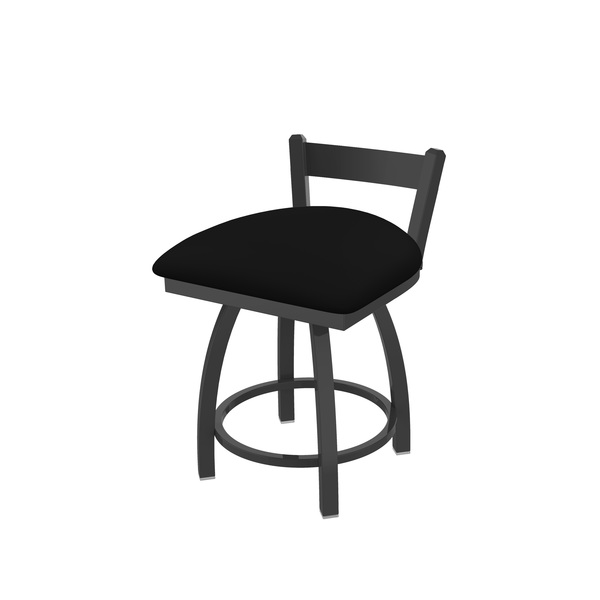 Holland Bar Stool Co 18" Low Back Swivel Vanity Stool, Pewter Finish, Black Vinyl Seat 82118PWBlkVinyl